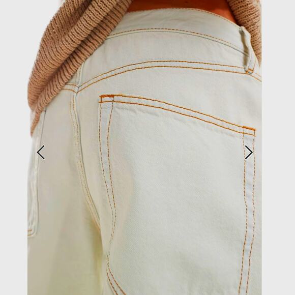 ASOS DESIGN Baggy Fit Jeans in Ecru | Mens 38 x 32 NEW - Picture 7 of 7